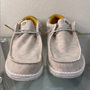 Hey Dude Toupe Wally jersey casual Shoes with mustard Accents size 15